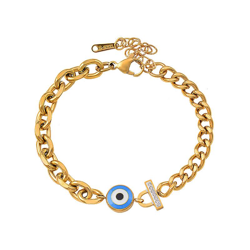 Браслет из титана и титановой стали с капающим процессом, голубые глаза, не выцветают, цветные украшения