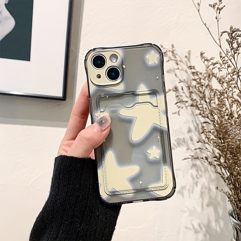 Прозрачный чехол для телефона с графикой в виде сердца для iPhone 11 12 13 14 15 16 Pro Max XS XR X 7 8 Plus, кошелек, кардхолдер, защитная крышка для объектива
