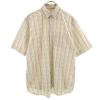 Check Short Sleeve Button Down Shirt L Yellow Men's Used