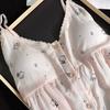 Cartoon suspenders lace pajamas ladies lyocell sweet cute wind shorts summer loungewear comfortable suit