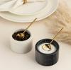 Marble Salt & Pepper Bowl Set: Modern Kitchen Cellar with Brass Spoons