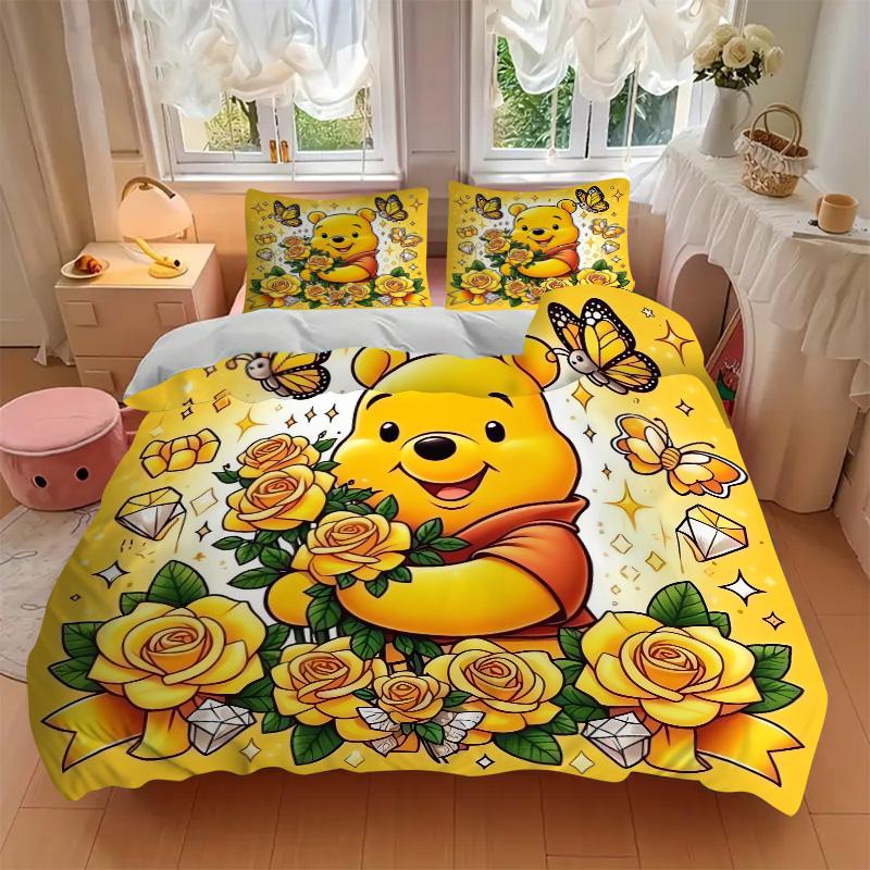 Piglet Butterflies Print 3Pcs Bedding Setduvet Cover With 2 Bedropillowcase Home Birthday Gift