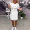 Женское летнее худи-платье свободного кроя с принтом букв, 2025