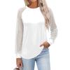 Women's  Long Sleeve  T Shirts Round Neck Lace Tops  Casual Blouses Trendy  Fashion Top