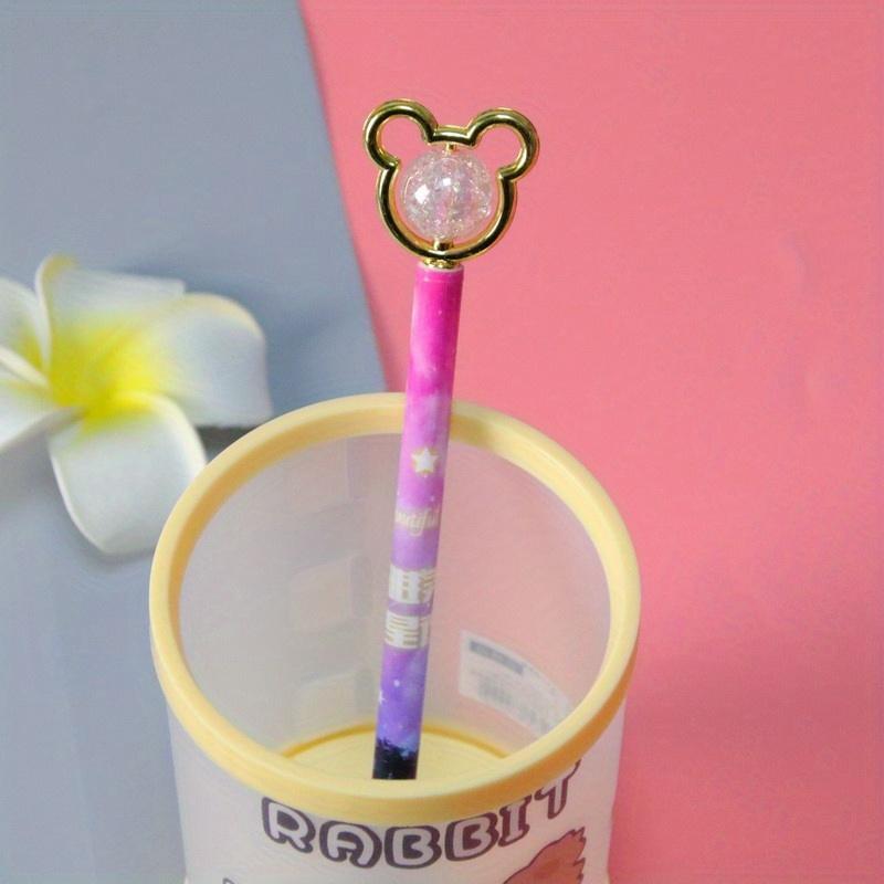 Возвращение в школу, 10 шт. 0,5 мм креативная гелевая ручка с кристаллом в виде медведя, красивая ручка с колпачком в виде звездной ночи, симпатичная канцелярская ручка на водной основе