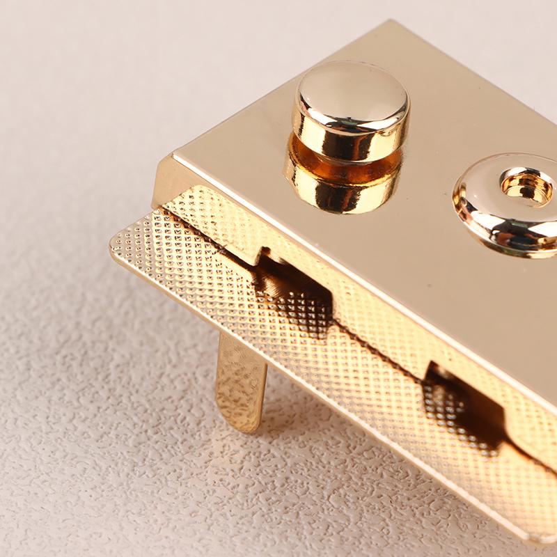 Square Push Lock Spring Metal Twist Lock Snap Closure Briefcase Closure Bag Lock Clasp Fasteners For Leather Bag