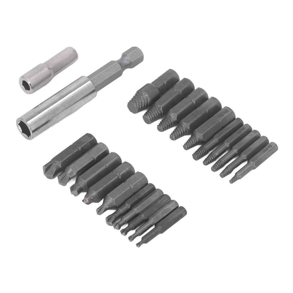 Набор экстракторов для винтов из быстрорежущей стали, инструмент для удаления сломанных поврежденных болтов с битами для отвертки