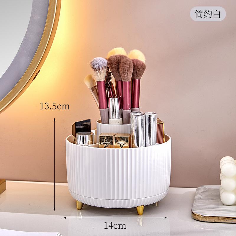360°Rotating Desktop Makeup Brushes Organizer Cosmetic Storage Box Portable Lipstick Holder Skincare Pen Organizer Stand
