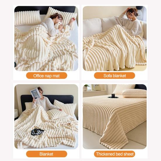 Kids Throw Blanket Super Soft Imitation Rabbit-Fur Flannel Blanket Living Room Warm Blanket Home Decor