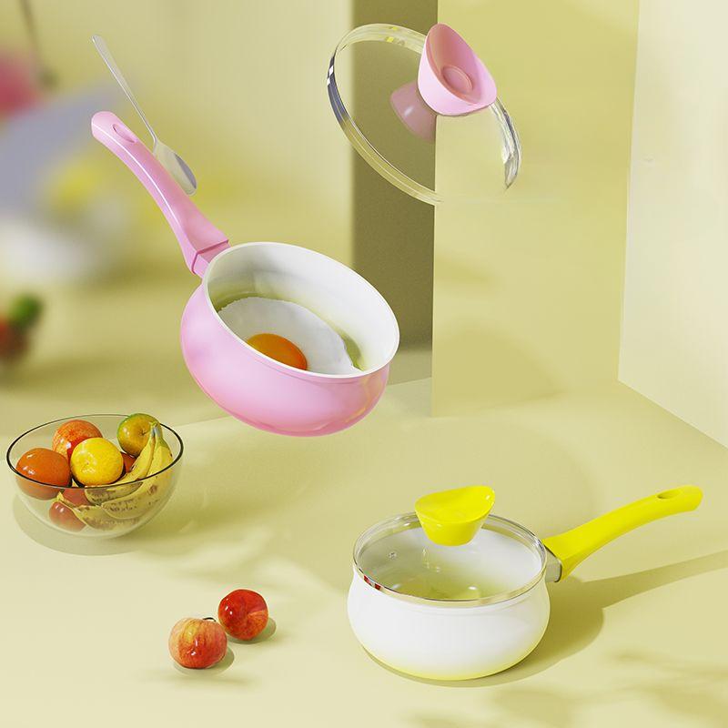 Ceramic Small Milk Pot Home Non-stick Baby Food Pan Kitchen Gas Cooker Induction Cooker Universal Instant Boiling Noodles Pot