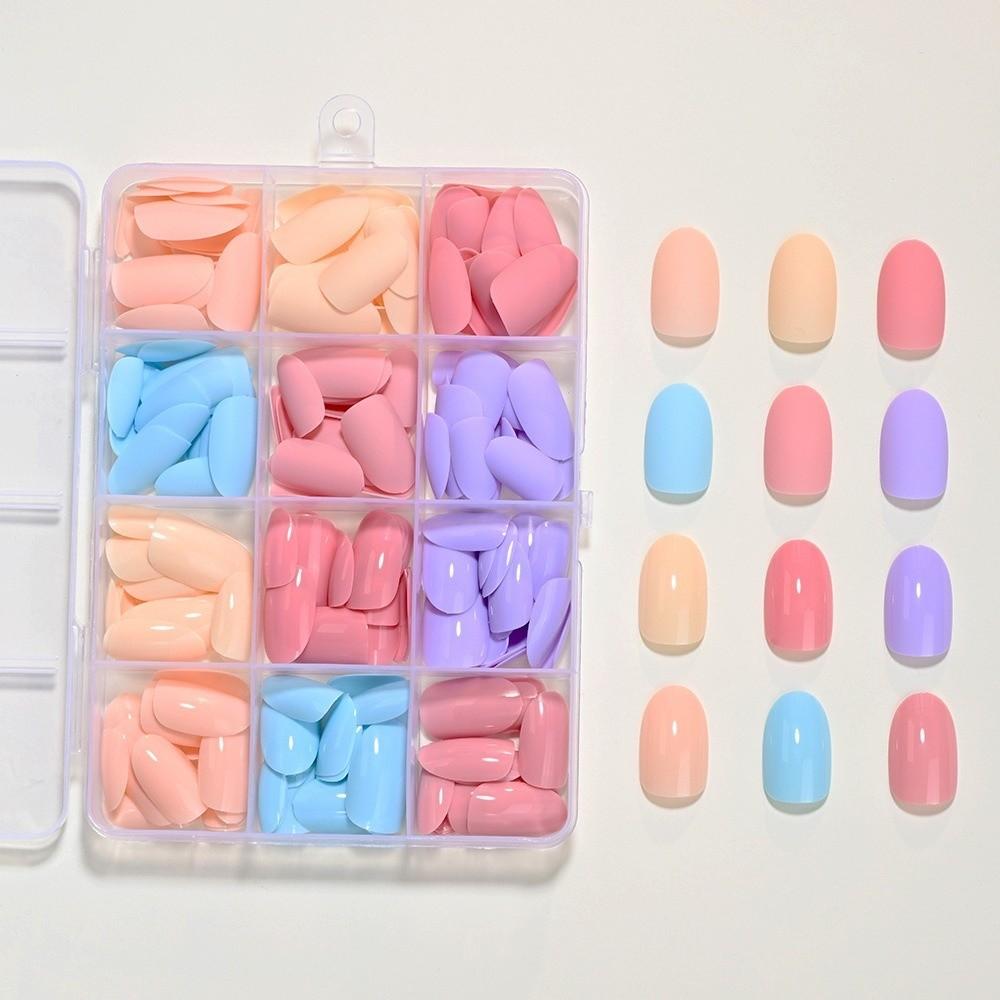 288pcs Matte Finish Press On Nails Solid Color Full Cover Nails Hot Acrylic Fake Nails Daily Wear