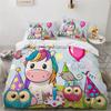 Children Bedding Sets Gifts Unicorn and Colorful Horse Printing Duvet Cover Sets for Kids Girls Boys 2/3 Pcs Single Pink Quilts