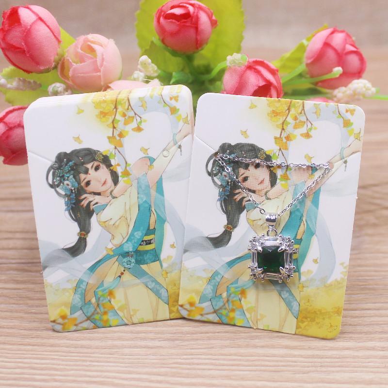 Zerong 50 шт. цветочных сережек и ожерелий, демонстрационные карточки, картонный набор ожерелий, кулон, упаковка, бирка, карточка 5x7 см