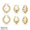 17KM золотой цвет капли воды серьги кольца комплект для женщин девочек ретро круг гладкое лицо нерегулярные серьги гвоздики ювелирные изделия новая мода