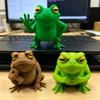 Лягушка 3D-печать Забавная Милая Жаба Настольное Украшение Коллекционная Скульптура Животного для Декора Полки Дома и Офиса