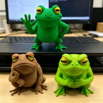 Лягушка 3D-печать Забавная Милая Жаба Настольное Украшение Коллекционная Скульптура Животного для Декора Полки Дома и Офиса