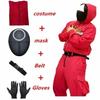 Детский красный игровой комбинезон Костюм для косплея Вечеринка Спортивный костюм Комплекты Аксессуары Ролевые игры Классический костюм Пояс Полный комплект маски
