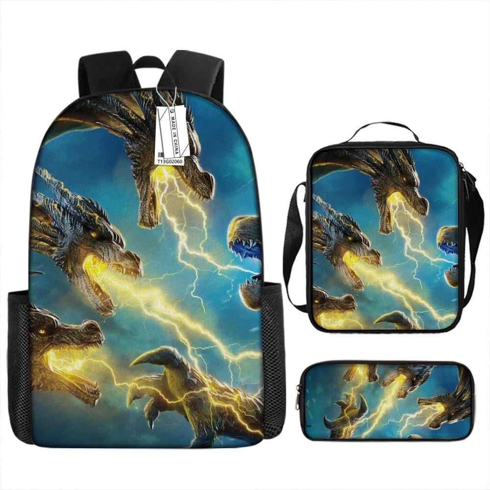 Рюкзак Godzilla King of the Monsters 2 Wars, инновационная сумка для подростков, школьная сумка, сумка через плечо, сумка для мелочей.