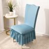 Elegant Jacquard Dining Chair Cover with Frill Skirt Super Stretch Spandex Thickened Anti-Wrinkle Stain Resistant Universal Fit