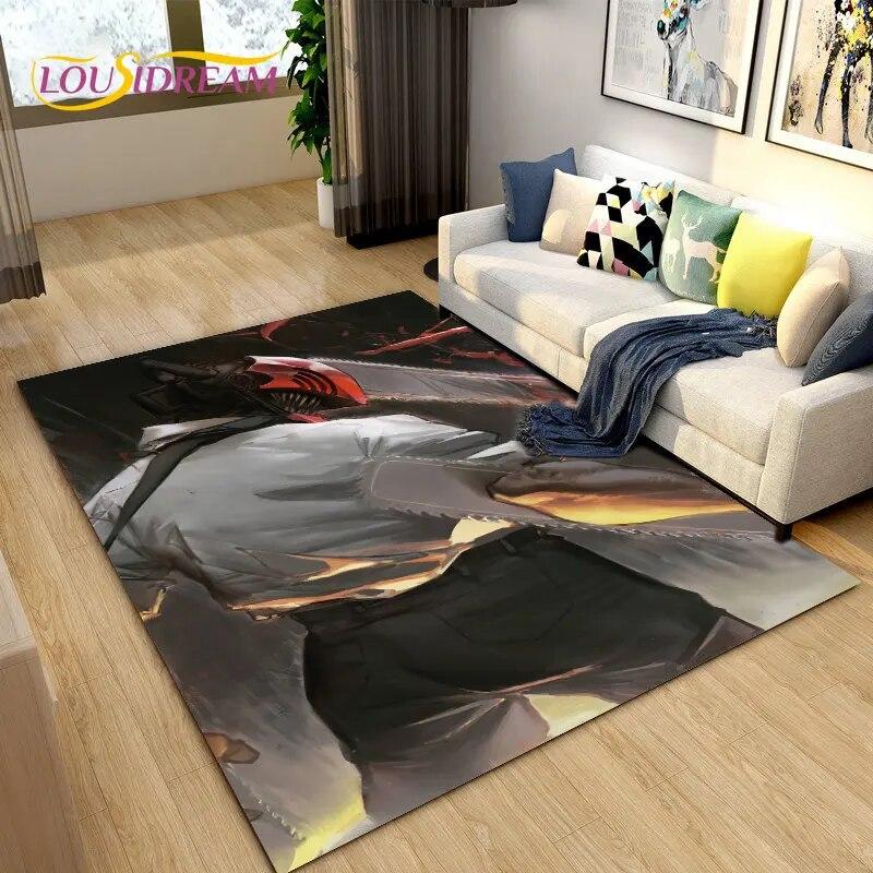 3D Chainsaw Man Anime Denji Cartoon Area Rug, ковер для гостиной, спальни, дивана, коврика, украшения, детский нескользящий напольный коврик