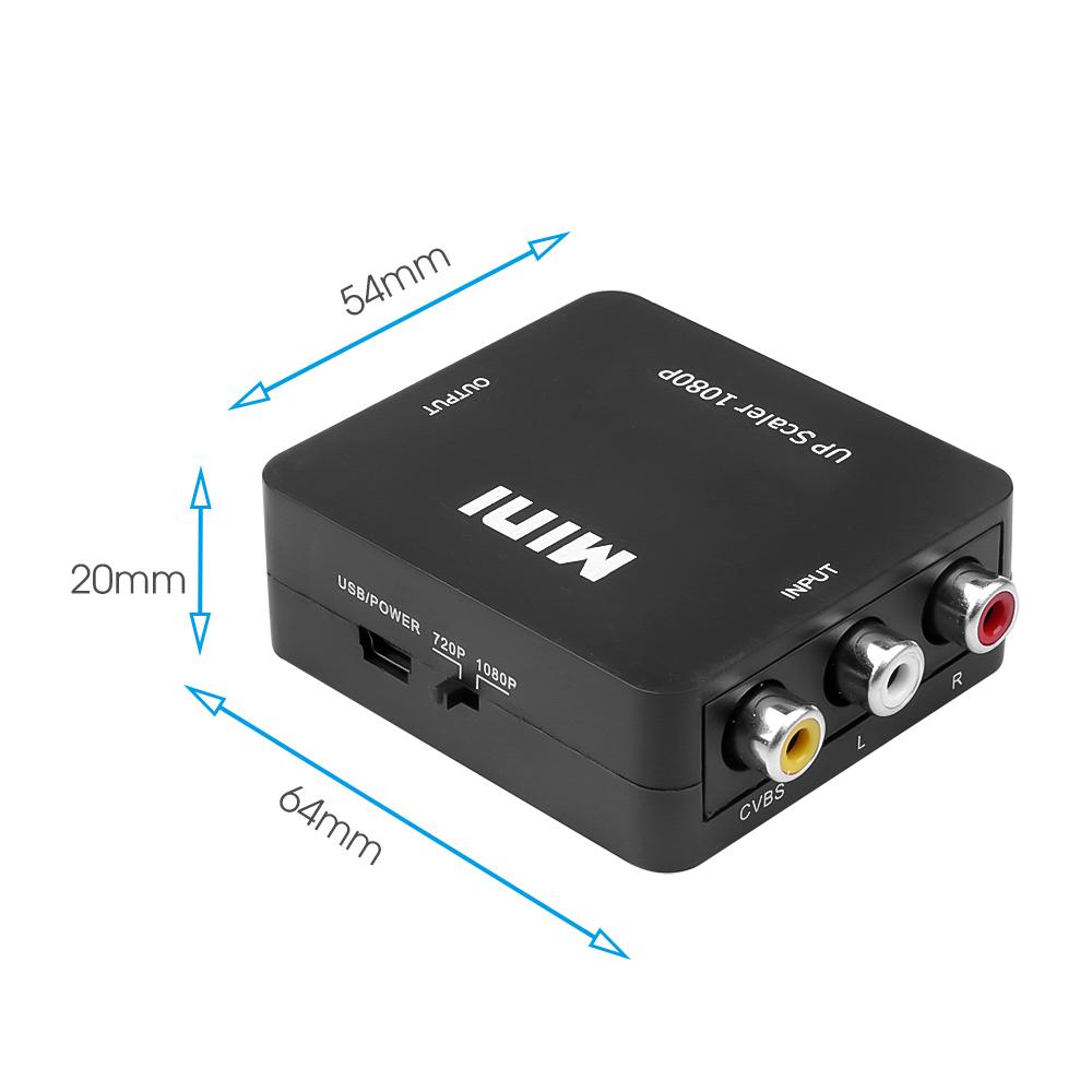 AV/RCA CVBS to HDMI-совместимый адаптер 1080P видеоконвертер Мини AV2HDMI-совместимый адаптер-конвертер для проектора HDTV