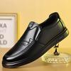 Новые мужские кожаные туфли в стиле business casual для среднего и пожилого возраста, дышащие, с мягкой подошвой, на одной педали, универсальные, модные папины туфли