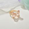 Butterfly Shape Clear Rhinestone Opening Adjustable Ring Jewelry Polished Bride Wedding Party Prom