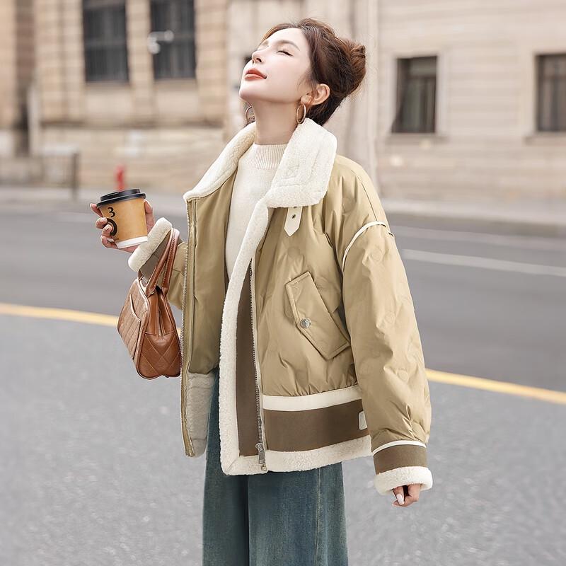 Women's Color-block 90 Down Puffer Jacket