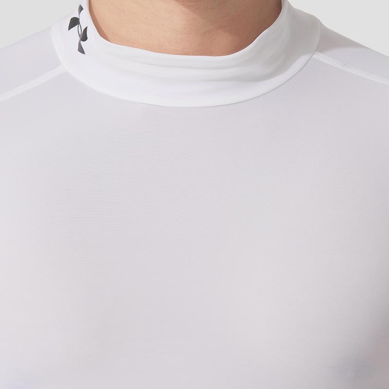 Under Armour HeatGear Спортивная Серия Lifestyle SS25 Дышащая футболка с длинным рукавом и полувысоким воротом для фитнеса Мужские топы Белый 1390099-100