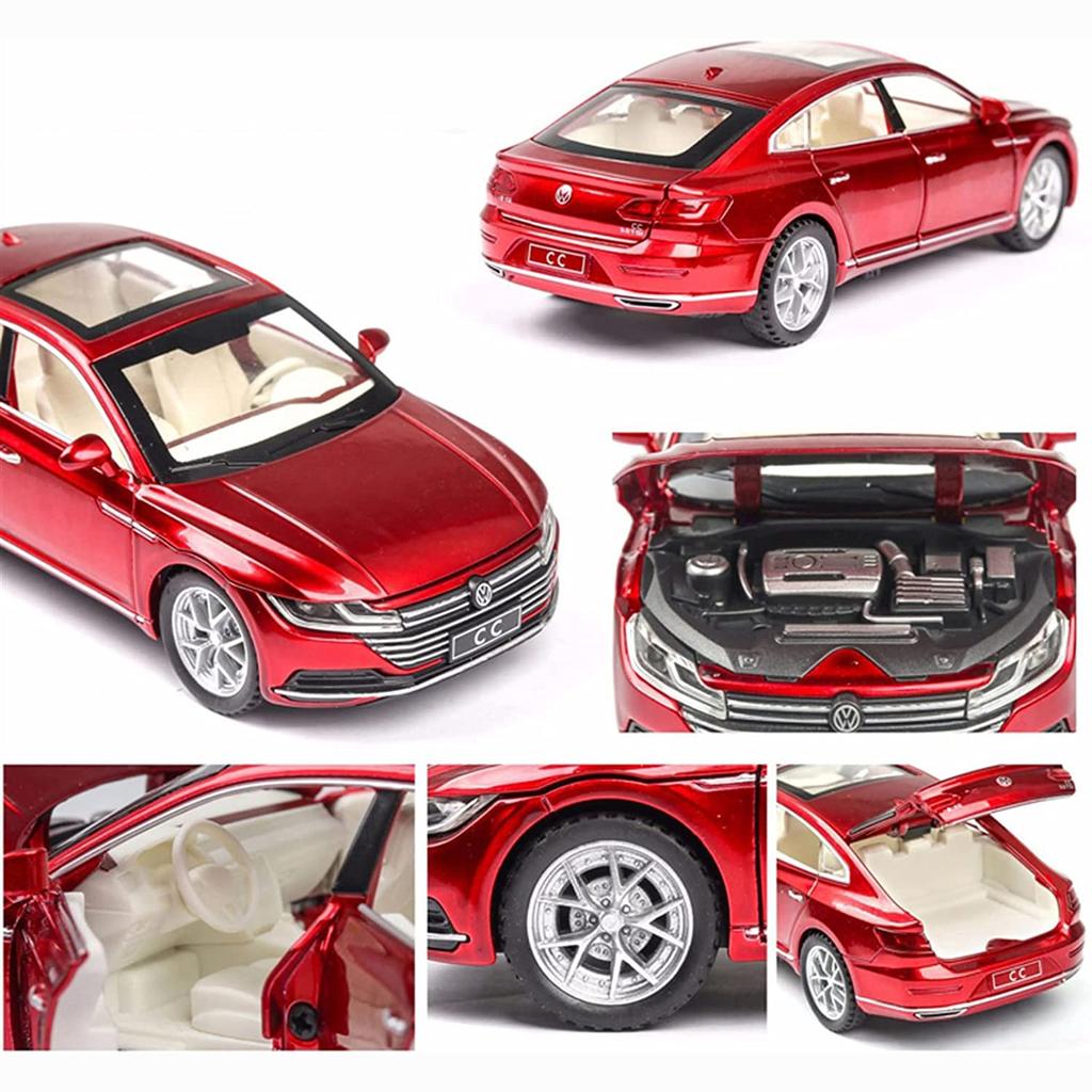 1/32 Scale Volkswagen CC Alloy Car Model, Alloy Die-cast Models Car with Light Sound Diecast Boys Birthday Gift Kids Toys Replica Scale Toys