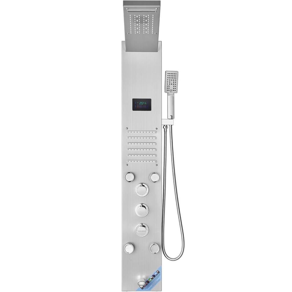 Shower Panel Tower System 6 Modes Hydroelectricity LED Stainless Steel