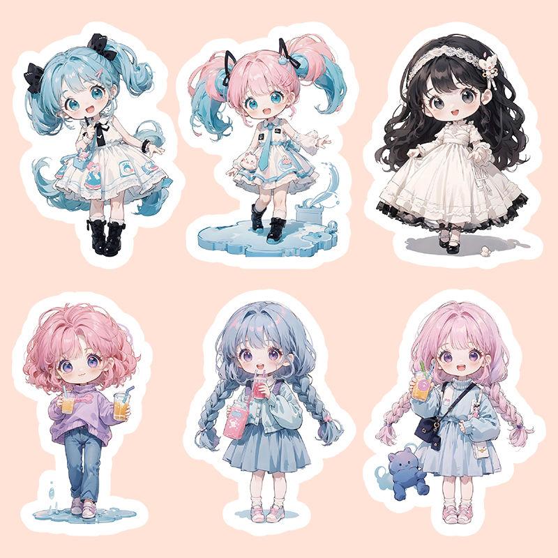 103 шт. симпатичных наклеек с изображением лоли/девочек для самостоятельного украшения блокнотов, ежедневников, бутылок с водой и поделок на тему аниме