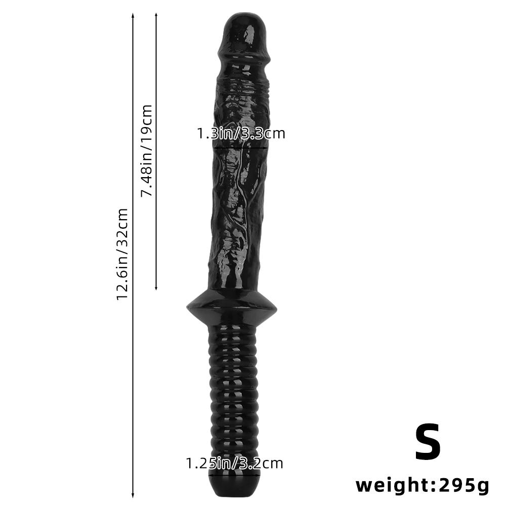 Черный ПВХ ручка дилдо мастурбатор анальная пробка фистинг секс игрушка большой член ремень на член лесбиянка БДСМ