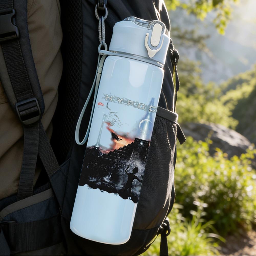 1PC Retro Female Silhouette Black White Print 750ml Portable Sports Water Bottle Leakproof Gym Outdoor Travel Drink Cup