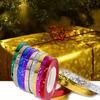 10 рулонов лазерной ленты для переплета, подарок на Хэллоуин, рождественский подарок, лента для упаковки подарков на День святого Валентина, воздушный шар с радужной лентой