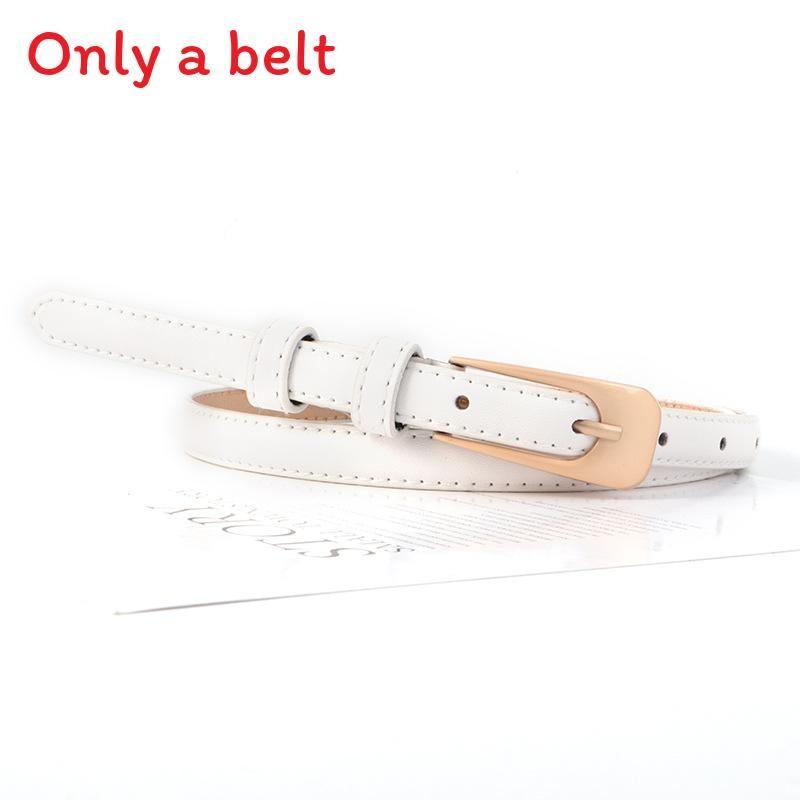 Color Solid Simple Gold Buckle Women Slim Waist Belt Casual And Versatile