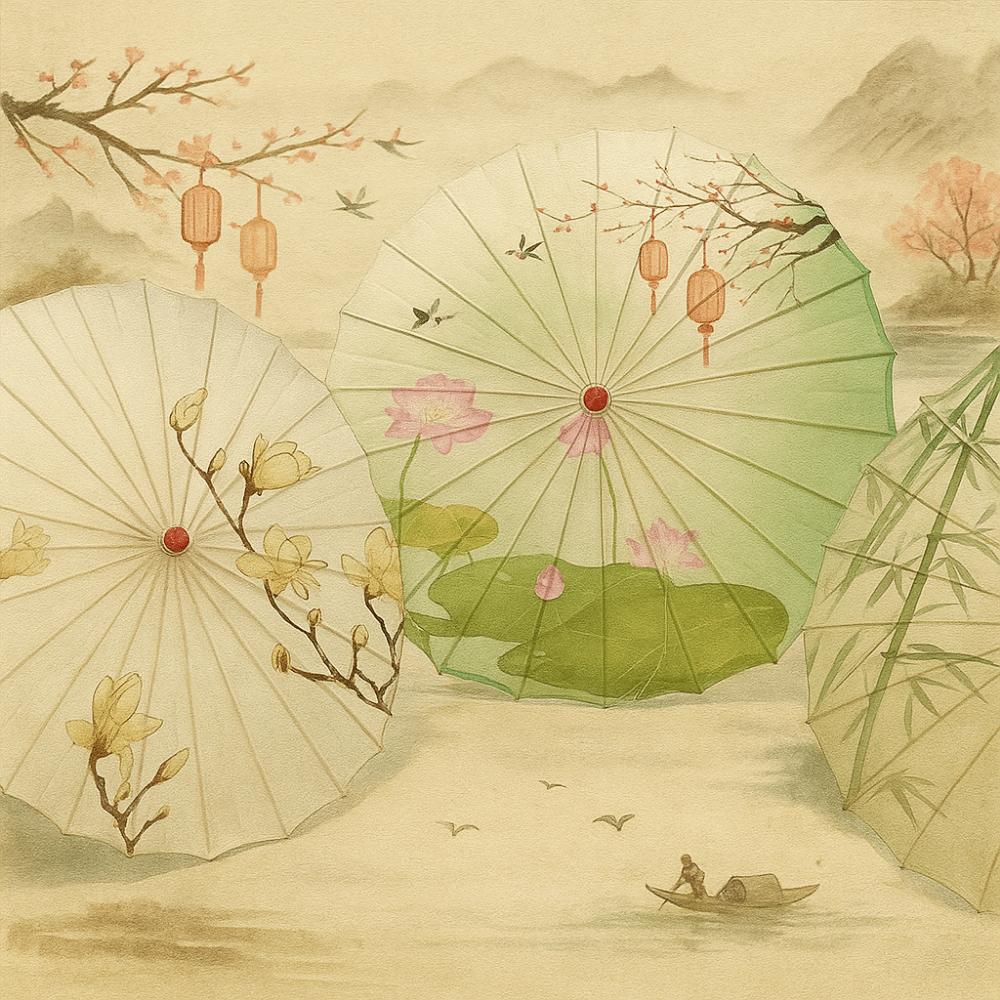 Bamboo Ancient Dance Umbrella Handmade Costume Parasol Oil Paper Umbrella Photograph Prop