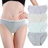 Soft and Comfortable Cotton Briefs for [QFLIREN] Women, Mid-Rise, 4-Pack