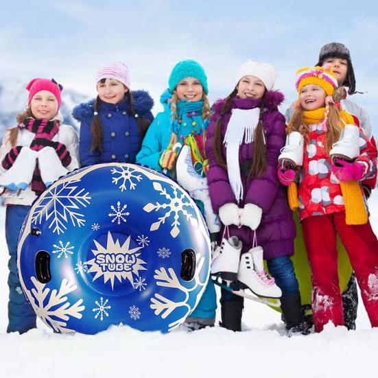 Надувное лыжное кольцо, прочное водонепроницаемое, быстрое надувание, удобное хранение, экологически чистые сани для снега для детей и взрослых