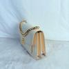 [Pre-Owned] Serpenti Forever Series Gold-Plated Snake Head Clasp Lambskin Crossbody Bag Medium - Excellent #UIAGF0