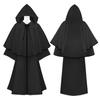 Halloween Death Wizard Cloak Cosplay Costume Monk Hooded Robes Cloak Cape Friar Medieval Renaissance Priest Kids Adult