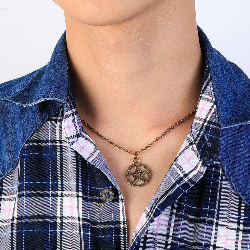 Ювелирные изделия Религиозная мода Винтаж Знак Сатаны Ретро Ожерелье Подвеска Пентаграмма