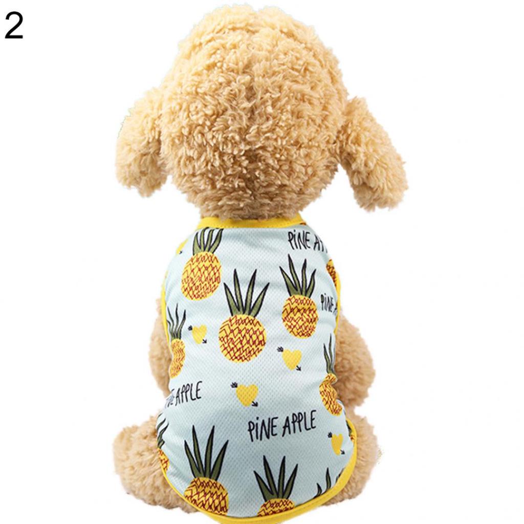 Lovely Pineapple Pet Dog Cat Dress/Vest Summer Costume Apparel Couple Outfit