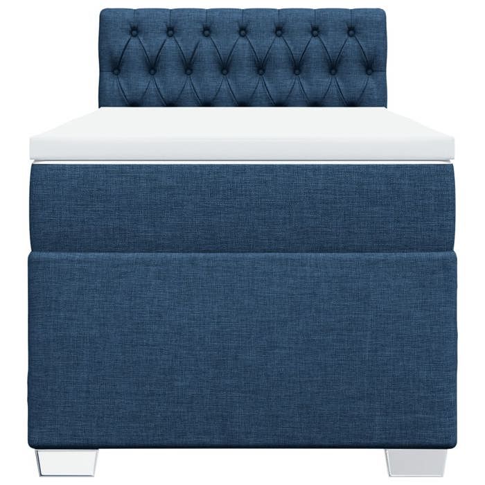 Cadre de lit avec matelas - Maison Exclusive - 80x200 cm - Tissu bleu amovible - Matelas 20 cm ressorts ensachés