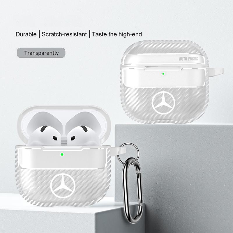 Car Soft Earphone Case For Apple AirPods 4 Airpod Pro 1 2 3 4th With keyring Earphone Protective Case Sticker For Mercedes Benz RW7