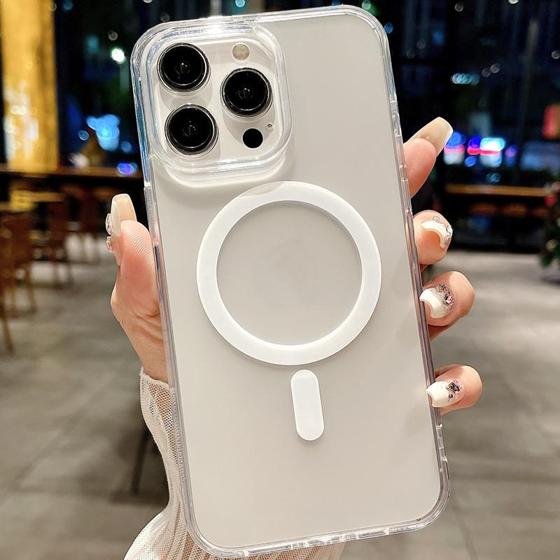 Магнитный прозрачный чехол для iPhone 16 для Apple 15 Pro Max/14 Нишевый/13 с большим отверстием/12 Пограничный/13