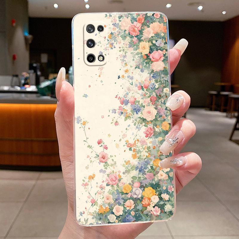 For Realme 7 5G Case Realme7 5G Phone Case OPPO K7X Realme V5 Q2 Cases Pretty Butterfly Flower Transparent Soft Silicone Cover