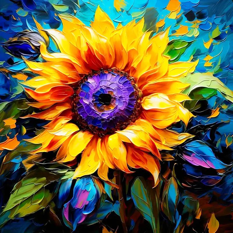 Diy 5d Diamond Mosaic Sunflower Full Round Drill Painting Animal Butterfly New Collection Home Decor Rhinestone