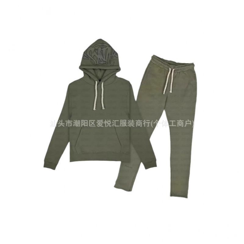 Mens Oversized Hooded Long Sleeve Cotton Sweatshirt Loose Fit Pants Set Casual Streetwear