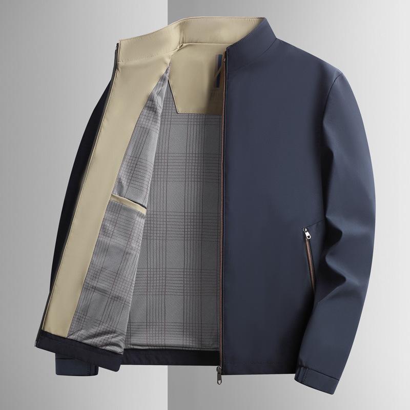 Куртка Мужская Осенний Стиль Для Пожилых Воротник-стойка Папа Повседневная Куртка Мужская на Одежде